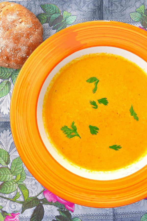 Spicy Homemade Carrot, Turmeric and Coriander Soup