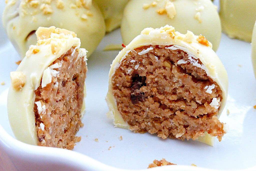 Peanut Butter and White Chocolate Cake Truffles