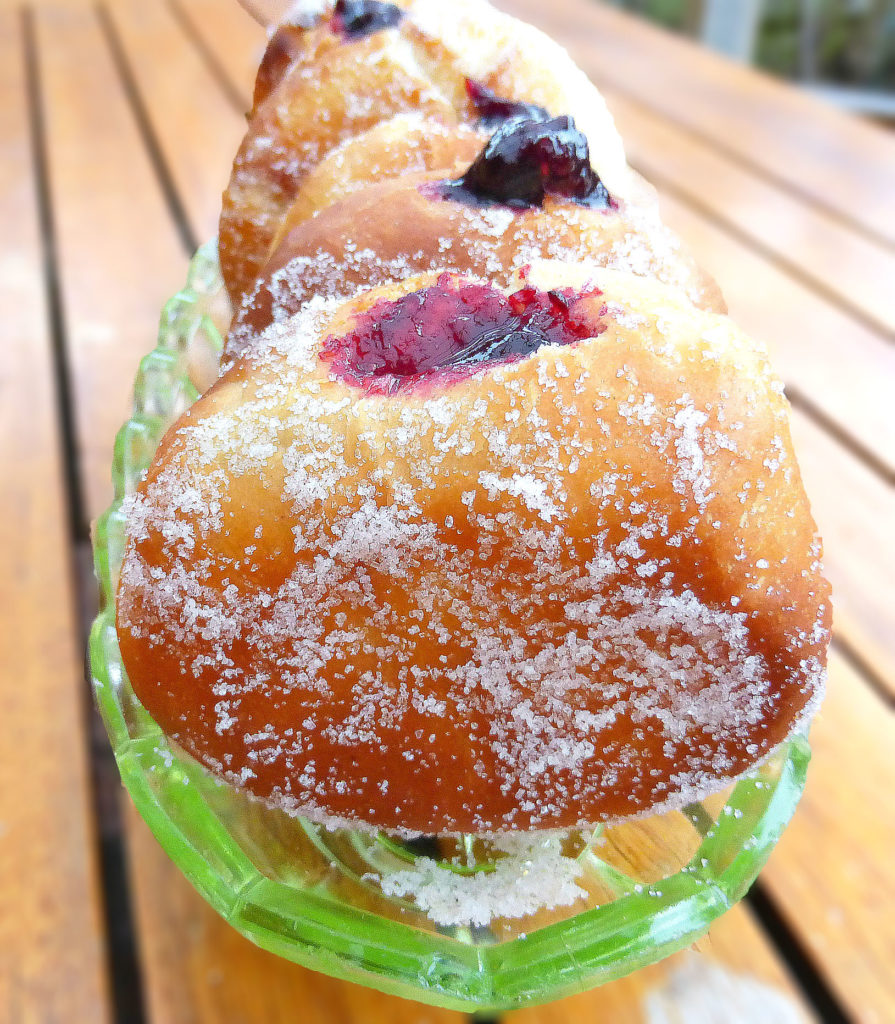 Doughnuts with Homemade Fruit of the Forest Jam