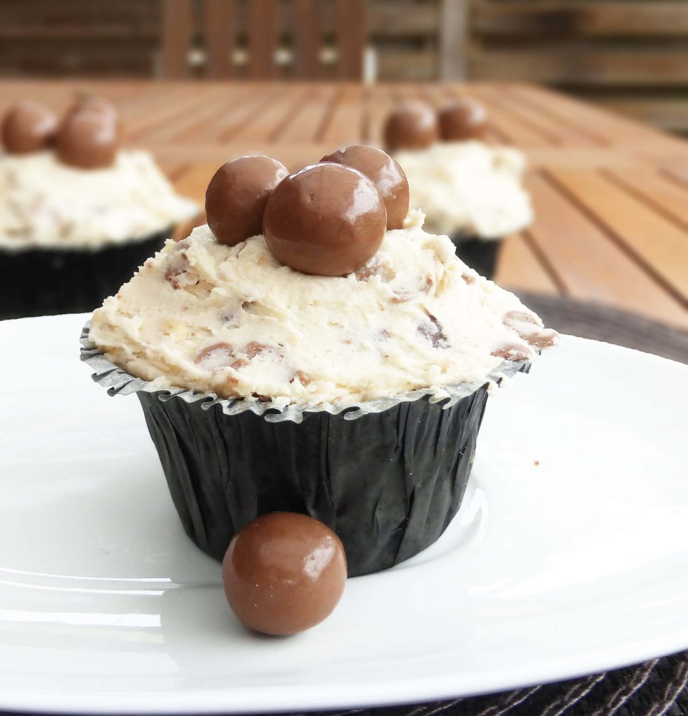 Malteser Chocolate Cupcakes with Malteser Buttercream Frosting