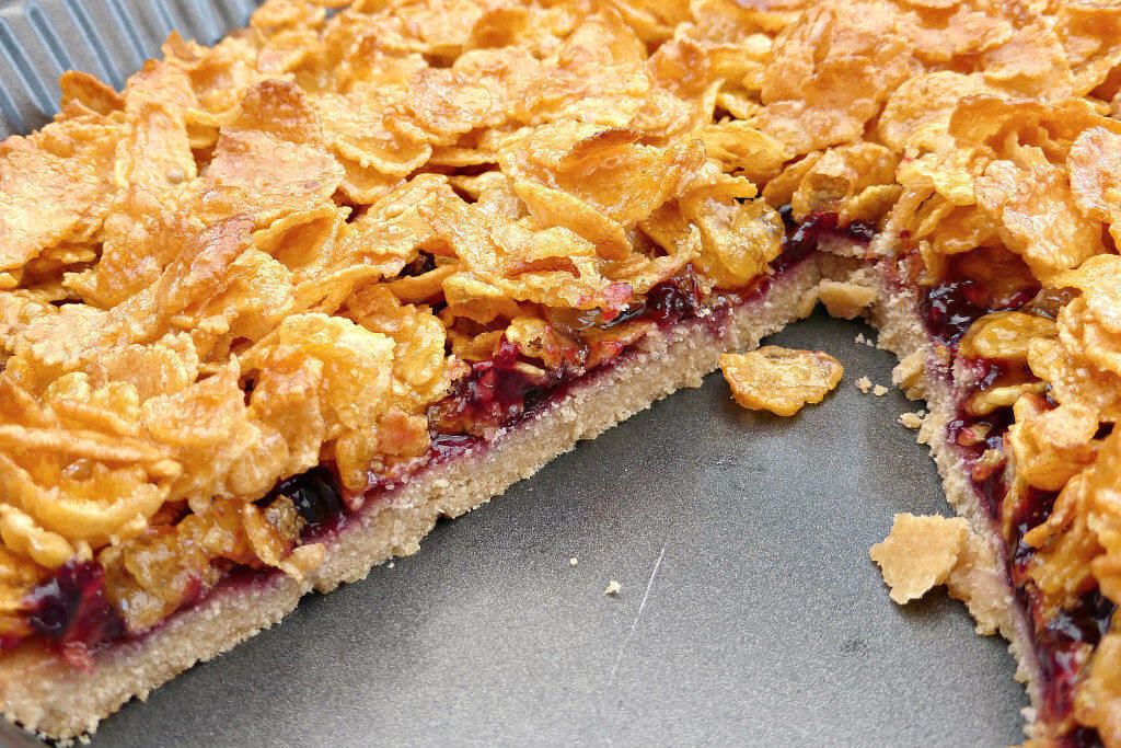 School Dinner Cornflake and Jam Tart (gluten free)