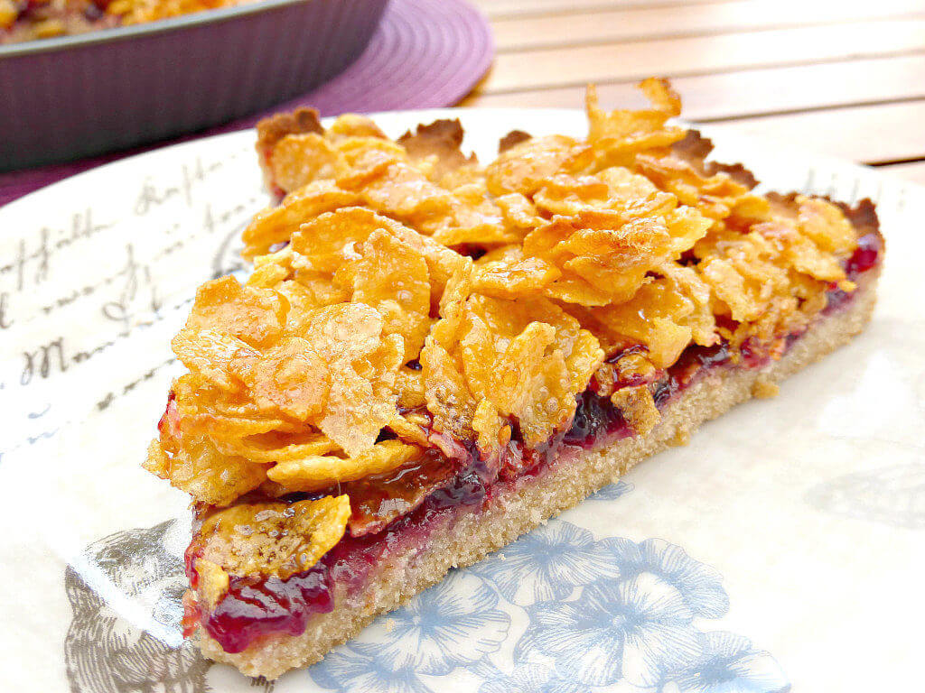 School Dinner Cornflake and Jam Tart (gluten free)