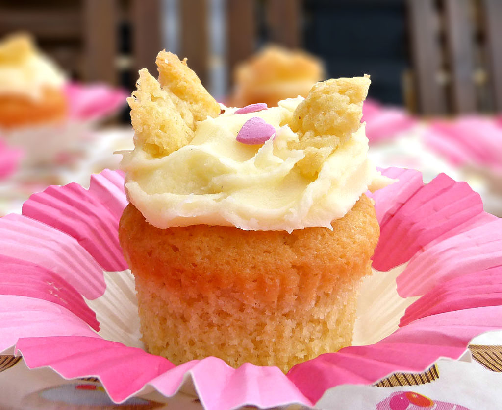 Butterfly Cakes with Cream Cheese Frosting & Strawberry Jam