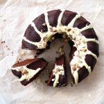 Chocolate Sockerkaka (Sugar Cake) with a White Chocolate Drizzle