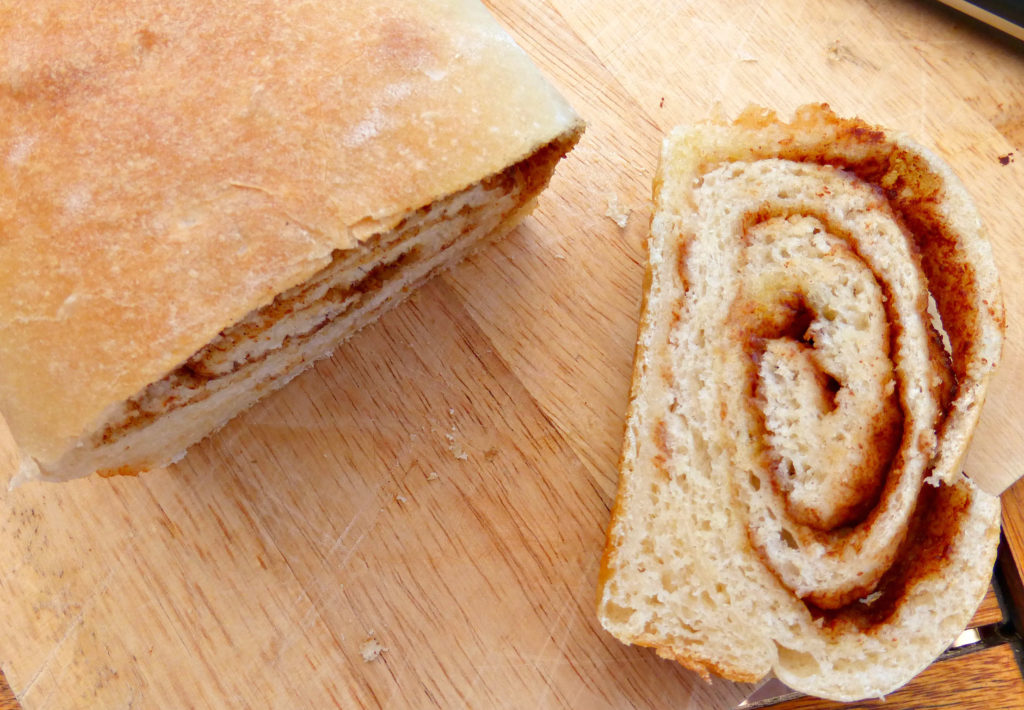Overnight Cinnamon Swirl Bread with Vanilla Cream Cheese Frosting
