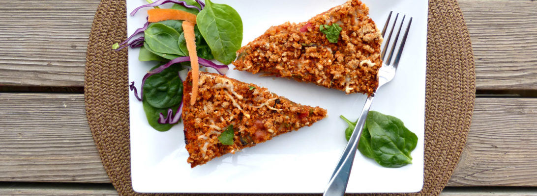 Fajita Spinach Pie with a Spicy Crumble