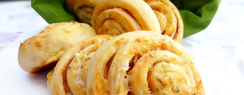 Cheddar and Ham Pinwheel Rolls from Scratch