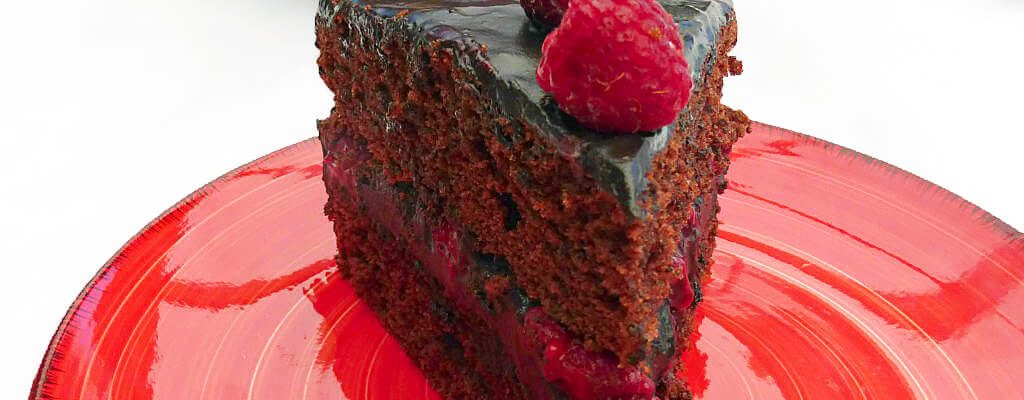 Rich Chocolate and Fresh Raspberry Layer Cake