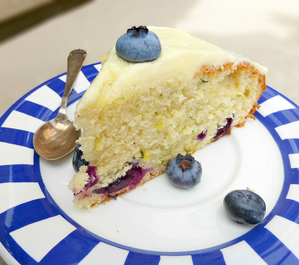 Blueberry and Courgette Cake with Lemon Buttercream Frosting