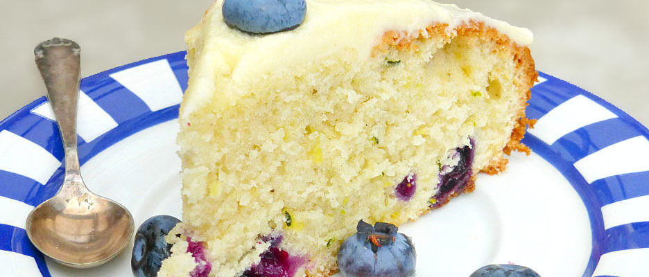 Blueberry and Courgette Cake with Lemon Buttercream Frosting