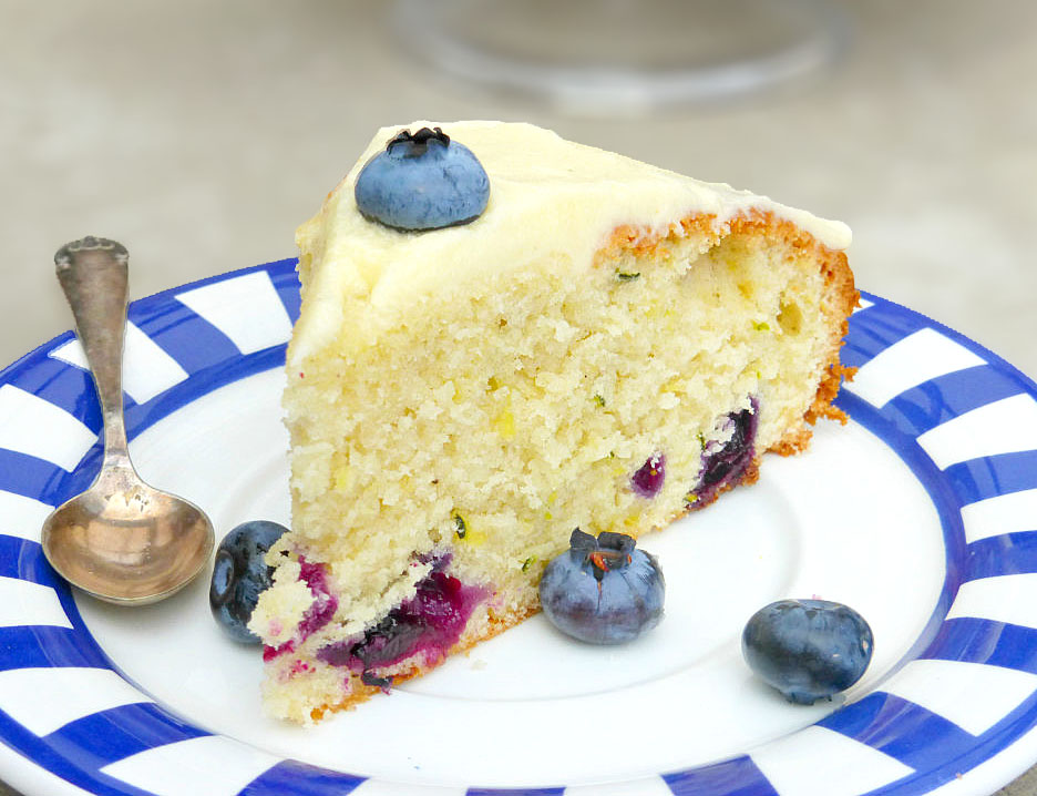 Blueberry and Courgette Cake with Lemon Buttercream Frosting