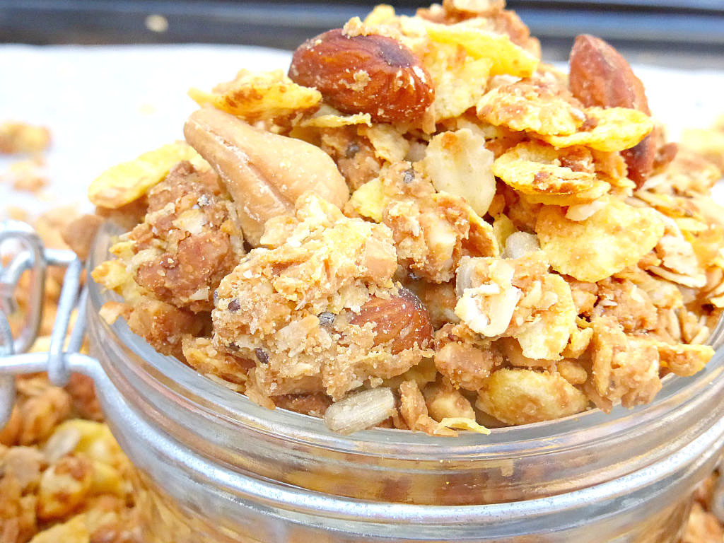 Peanut Butter, Oat and Cornflake Granola (Gluten Free)