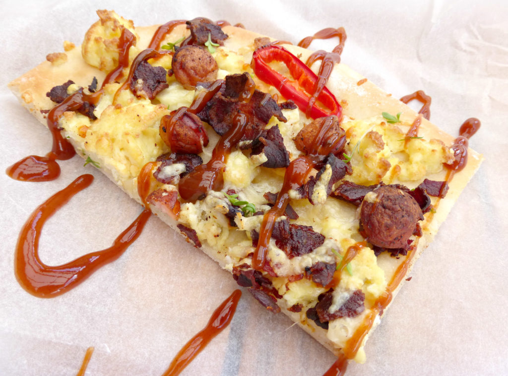 Sausage, Bacon and Scrambled Egg Breakfast Pizza