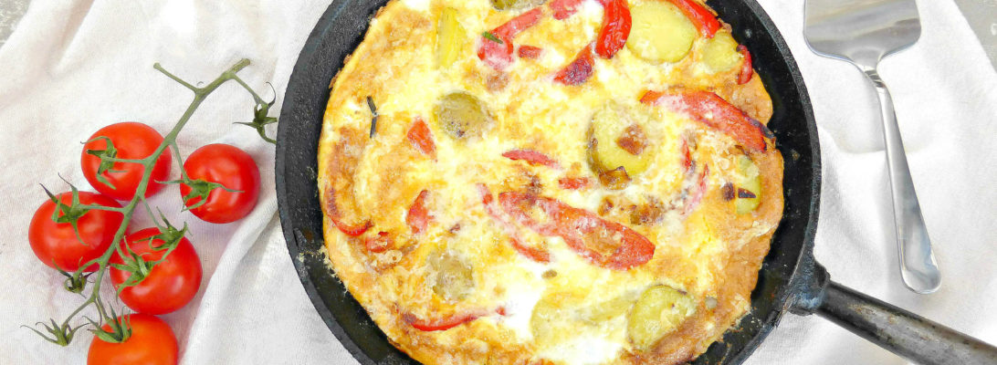 Spanish Style Omelette with Potatoes and Red Pepper