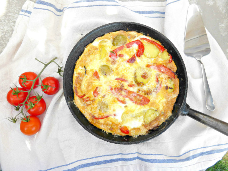 Spanish Style Potato and Red Pepper Omelette