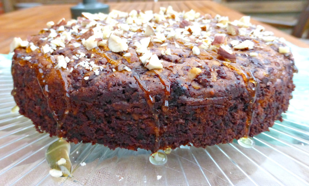 Hazelnut, Date and Dark Chocolate Cake (no refined sugar, butter or gluten)