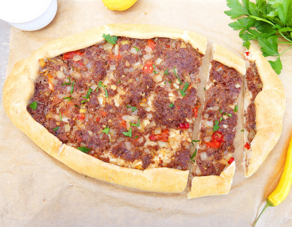 Spicy Turkish Pide with Ground Beef and Chillies