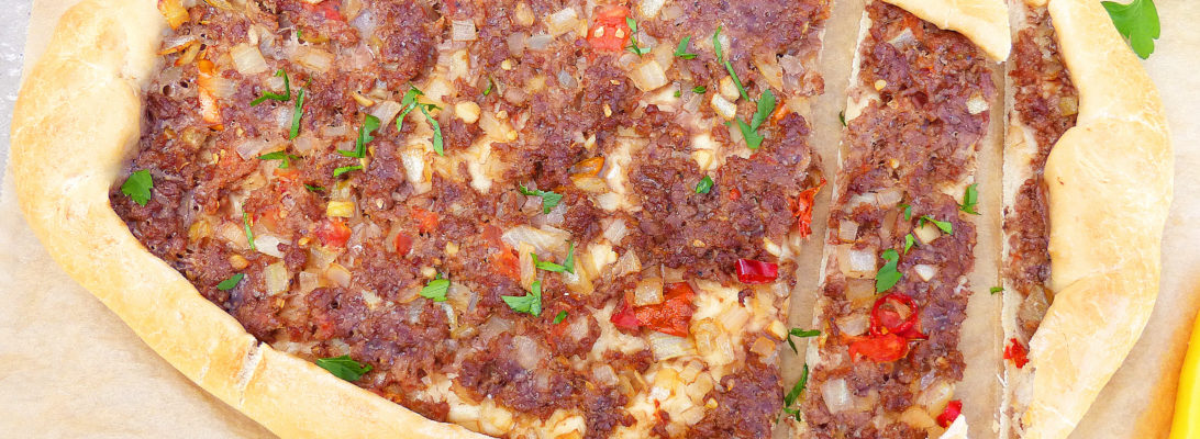 Spicy Turkish Pide with Ground Beef and Chillies