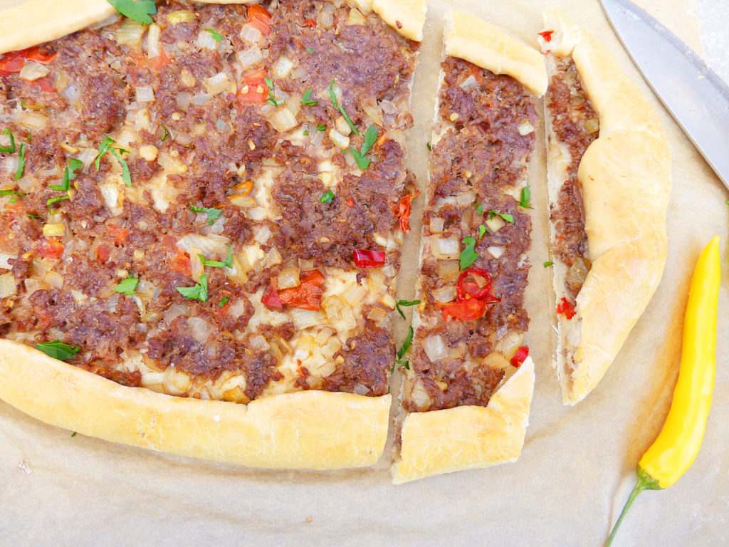 Spicy Turkish Pide with Ground Beef and Chillies