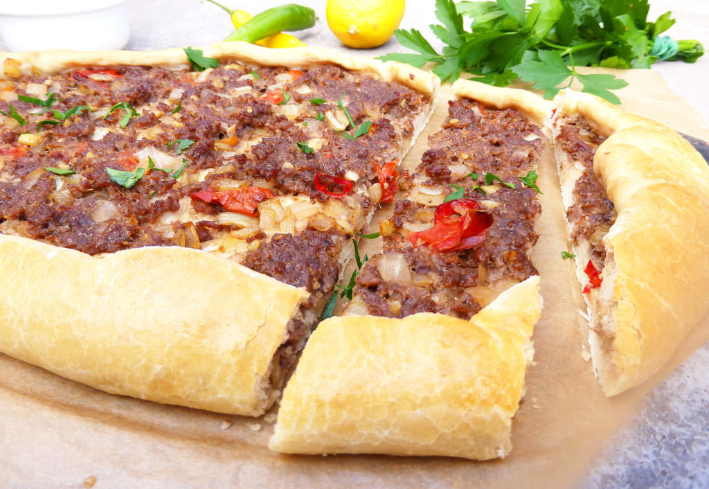 Spicy Turkish Pide with Ground Beef and Chillies