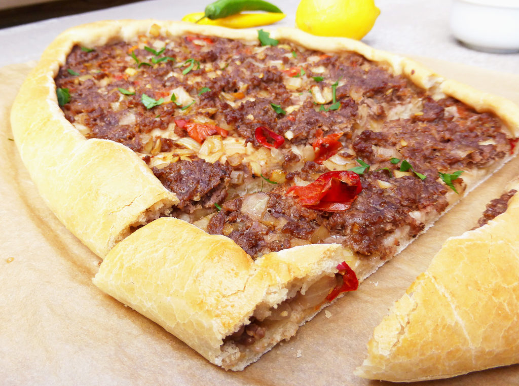 Spicy Turkish Pide with Ground Beef and Chillies