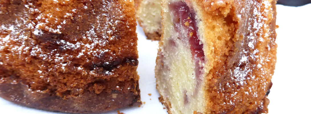 Greek Yoghurt and Berry Swirl Bundt Cake