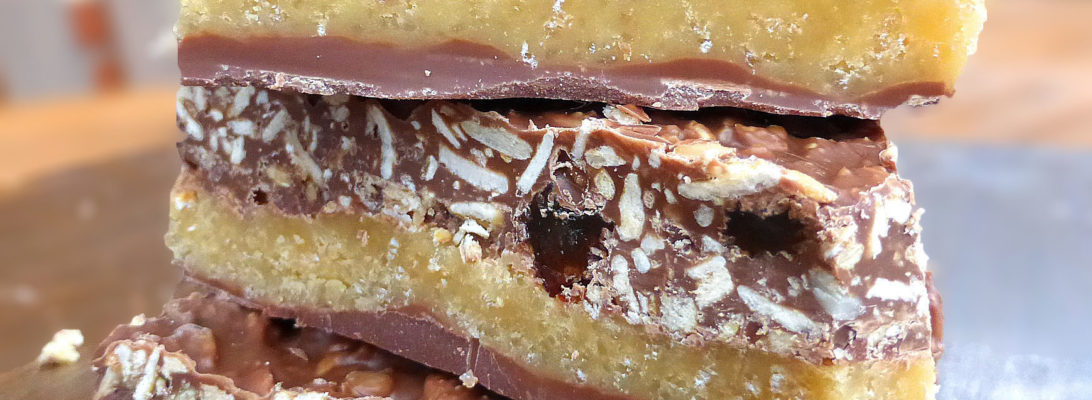 Chocolate Granola and Soft Toffee Slice
