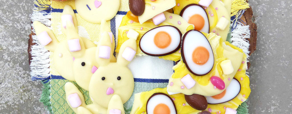 Two White Chocolate Easter Treats: Forlorn Bunnies and Eggy Bark