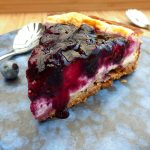 Baked Greek Yoghurt Cheesecake with Blueberry Compote