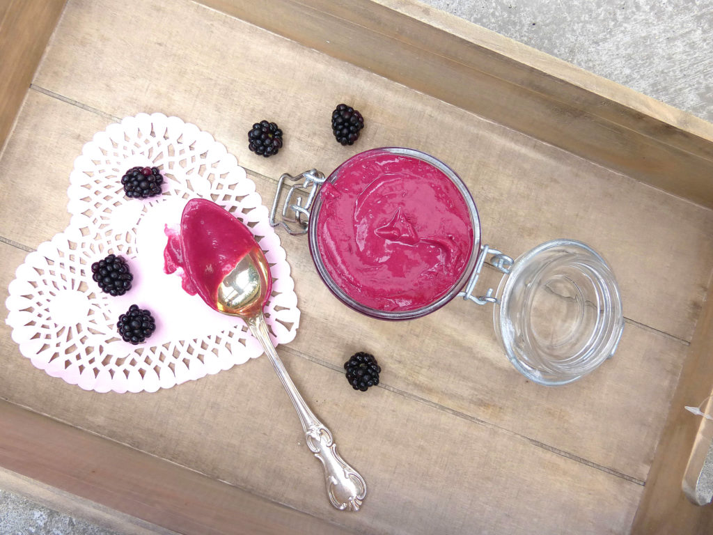 Homemade Blackberry Curd (reduced sugar and butter)