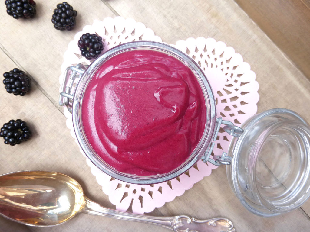 Homemade Blackberry Curd (reduced sugar and butter)