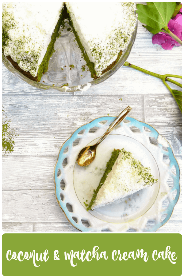 Gluten Free Coconut and Matcha Cream Cake (gluten free)