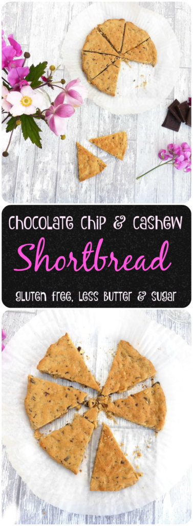 Simple chocolate chip and cashew shortbread