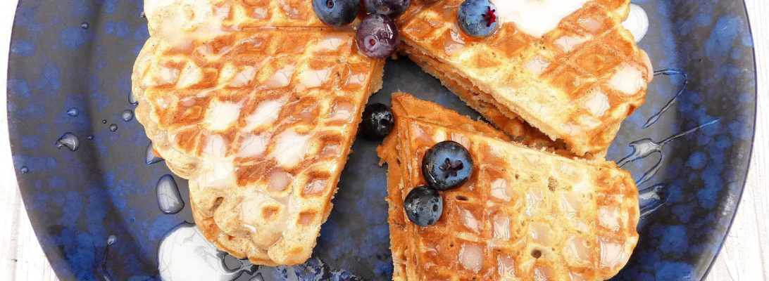 Gluten Free Cinnamon Bun Waffles with a Greek Yoghurt Drizzle