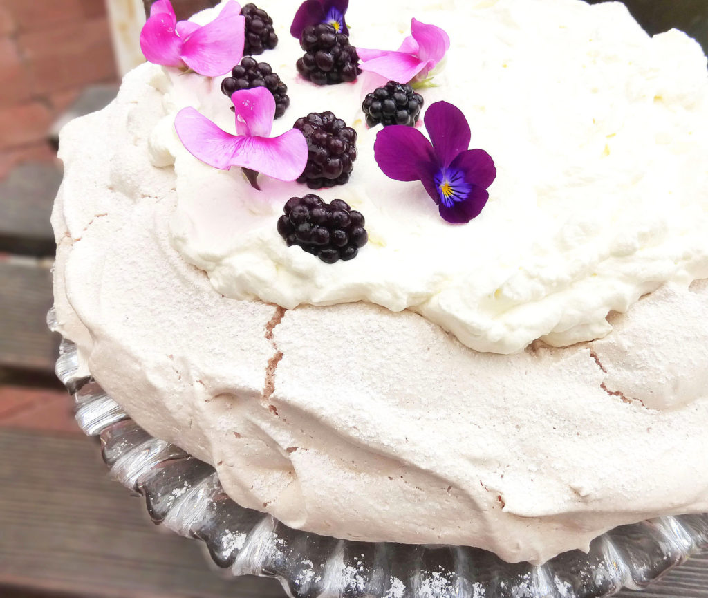 Homemade Blackberry Curd Pavlova (from scratch)