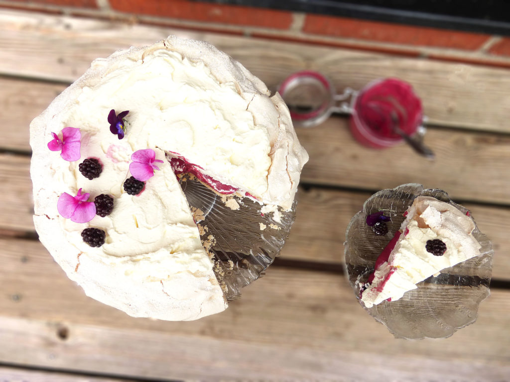 Homemade Blackberry Curd Pavlova (from scratch)