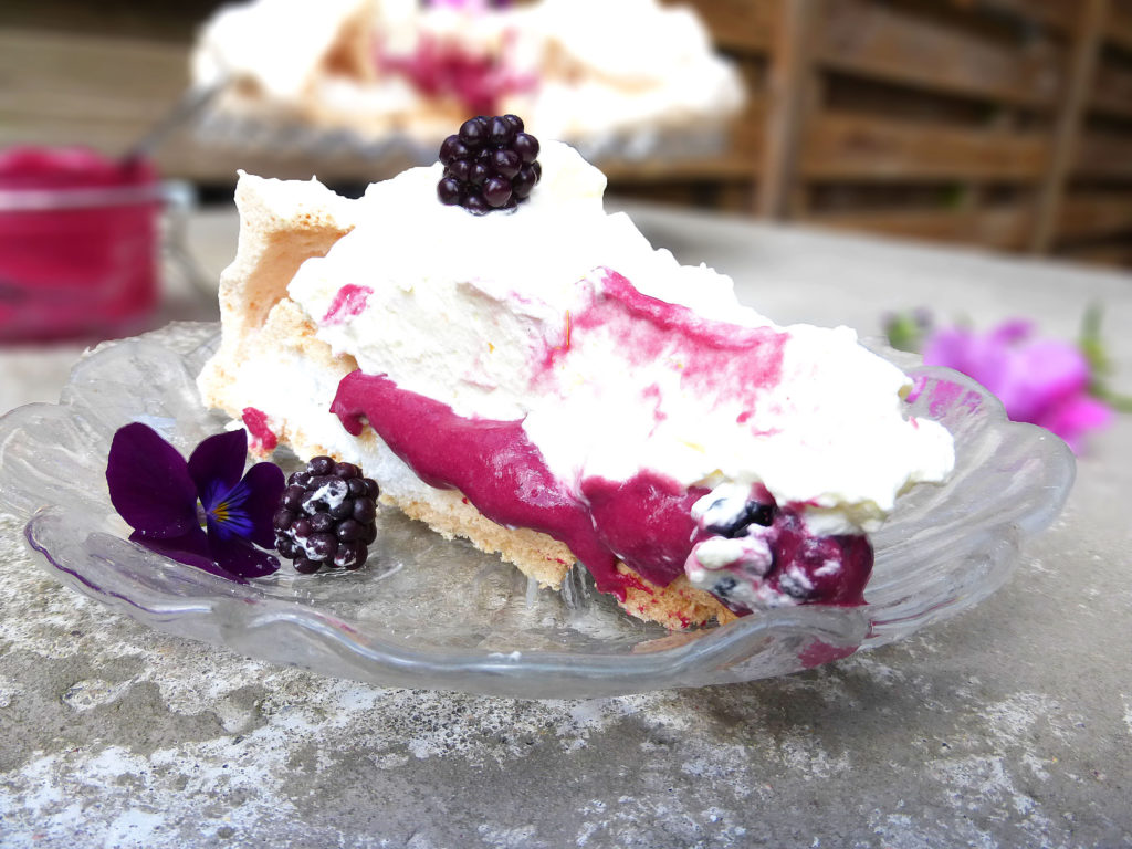 Homemade Blackberry Curd Pavlova (from scratch)