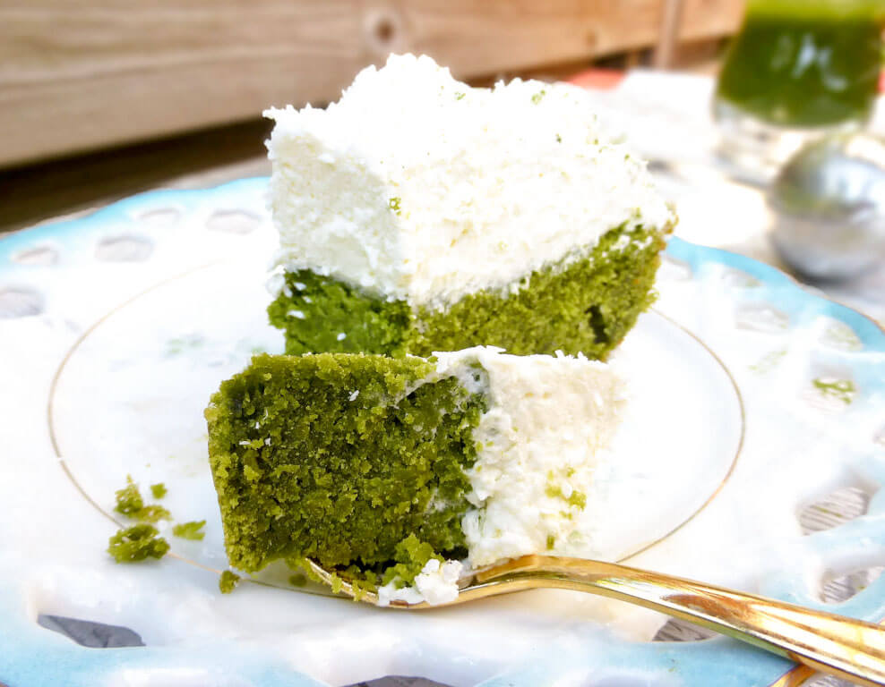 Coconut and Matcha One Layer Cake (gluten free)