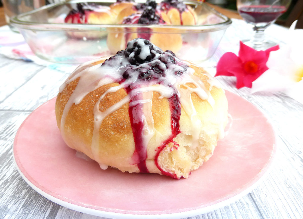 Sweet Vanilla Buns filled with Homemade Blackberry Sauce