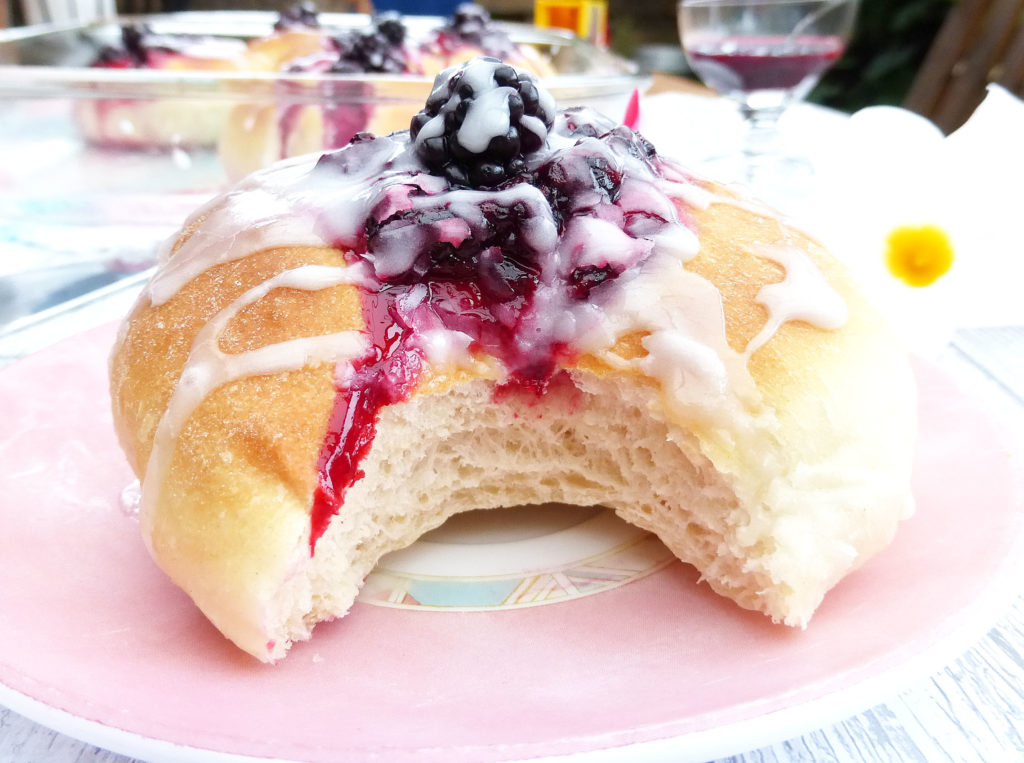 Sweet Vanilla Buns filled with Homemade Blackberry Sauce