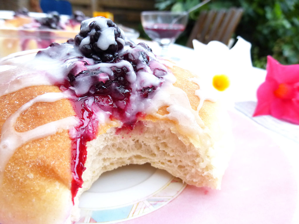 Sweet Vanilla Buns filled with Homemade Blackberry Sauce