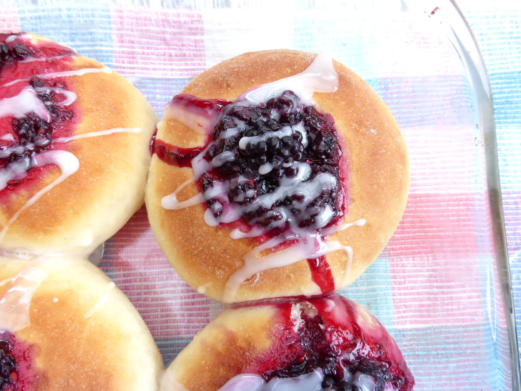 Sweet Vanilla Buns filled with Homemade Blackberry Sauce