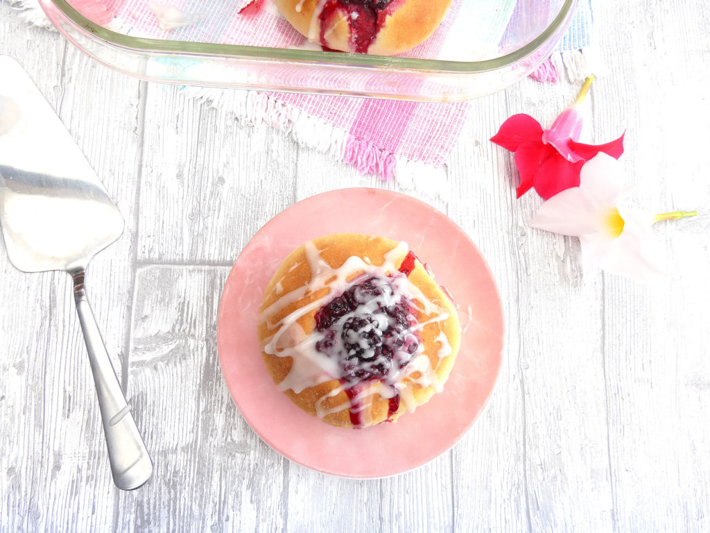 Sweet Vanilla Buns filled with Homemade Blackberry Sauce