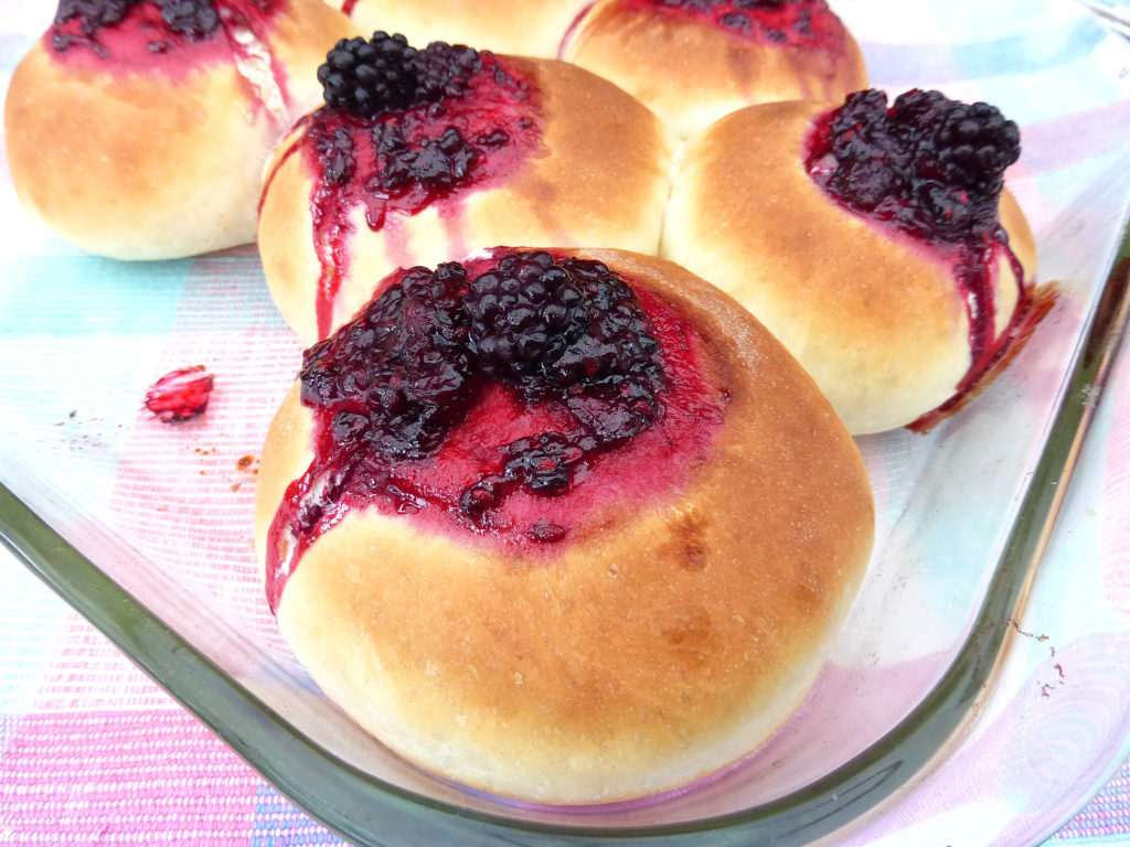 Sweet Vanilla Buns filled with Homemade Blackberry Sauce