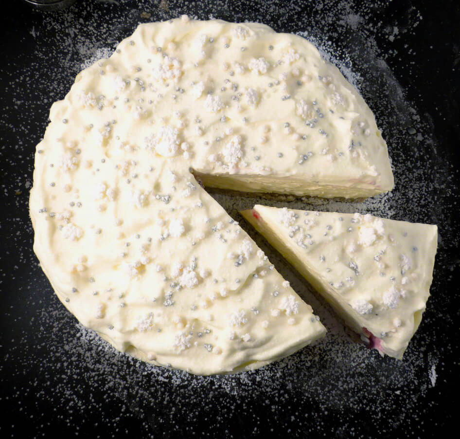 White Chocolate Truffle Cranberry Cheesecake