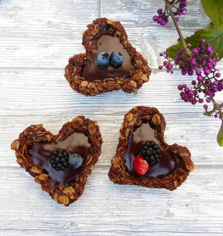 Gluten Free Chocolate Oat Cookie Cups with Chocolate Ganache Filling
