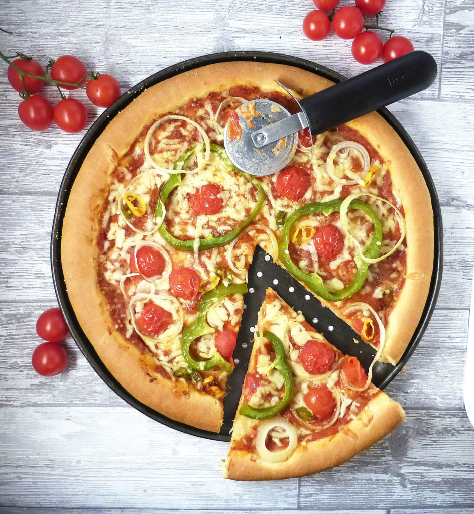 Pepper, Tomato and Chilli Pizza with a Homemade Spelt Crust