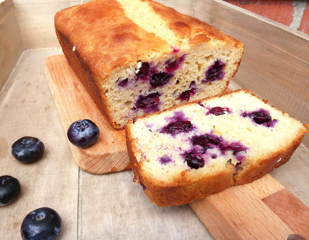 Lemon & Blueberry Cake (GF, low fat, reduced sugar)