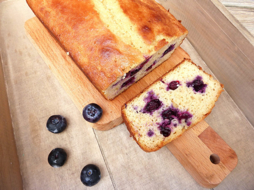 Lemon & Blueberry Cake (GF, low fat, reduced sugar)