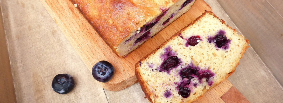 Lemon & Blueberry Cake (GF, low fat, reduced sugar)